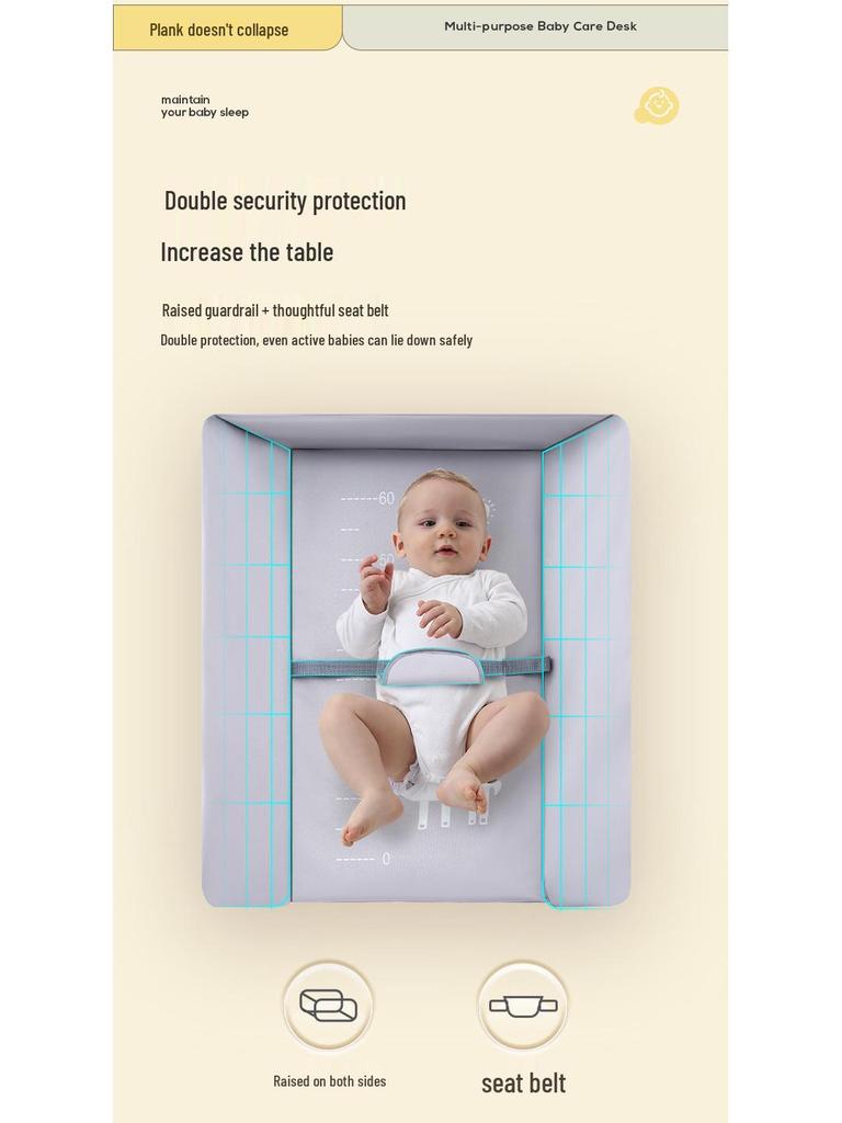 Portable Baby Changing Table: Multifunctional, Foldable & Washable for Diaper Changes and Massages