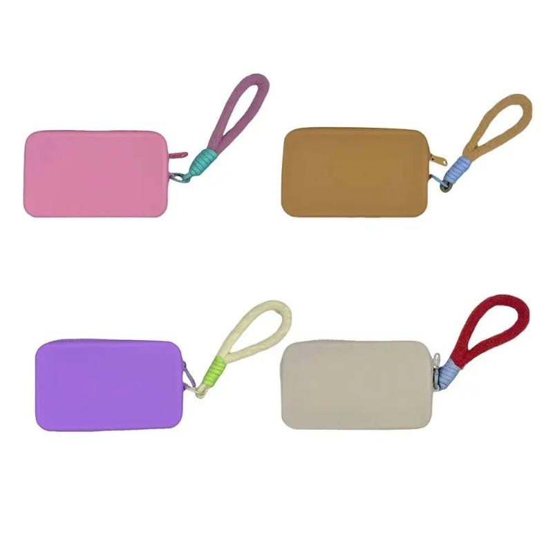 Silicone Square Coin Purse Portable Mini Storage Bag Multifunctional Silicone Cosmetic Bag