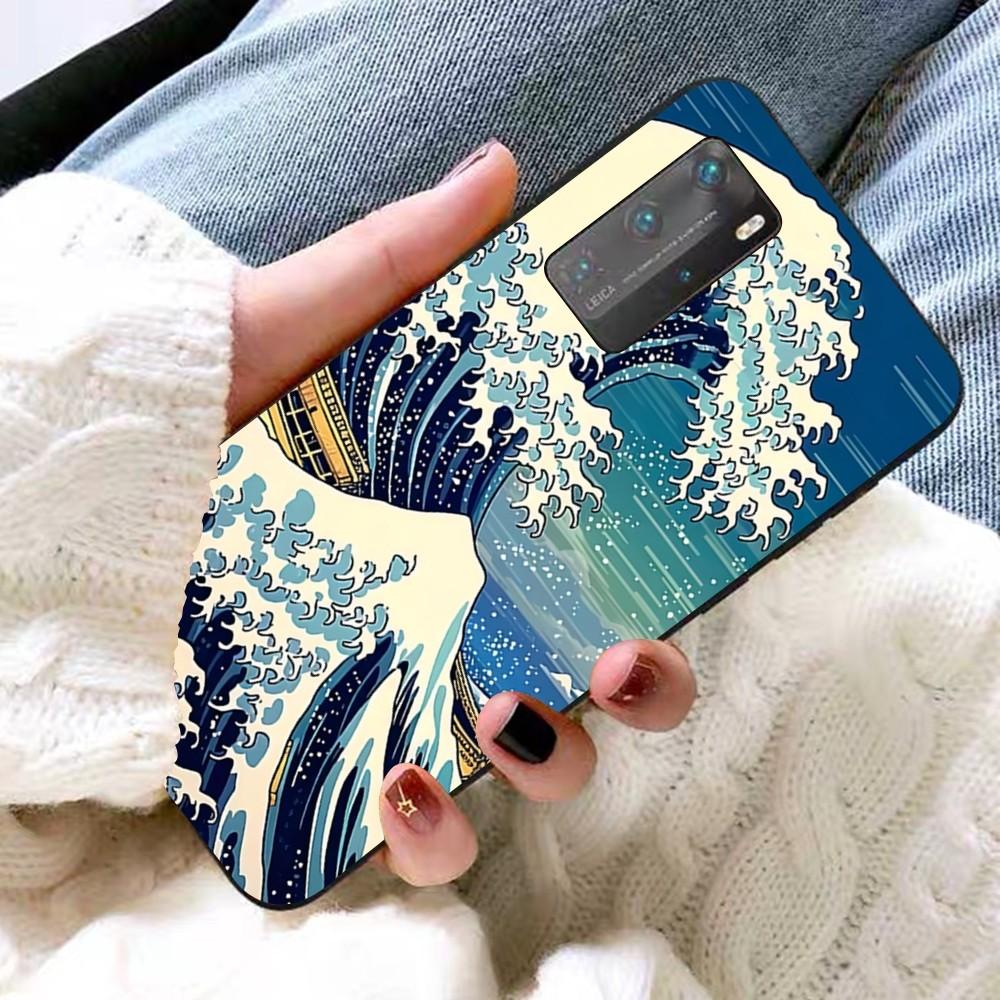 Japanese Wave Girl Dragon Phone Case For Huawei P 8 9 10 20 30 40 50 Pro Lite Psmart Honor 10 lite 70 Mate 20lite