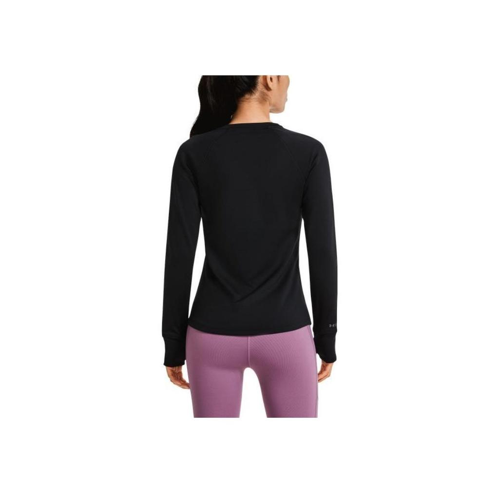 Under Armour Solid Color Sports Crew Neck Printed T-Shirt Women Tops Black 1353351-001