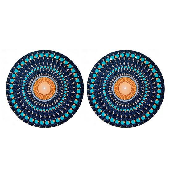 

2/3Pcs Animated Zoetrope Slipmat 12-inch Optical Illusion Turntable Mat Animated Vinyl Slipmat with Zoetrope Motion Effect Kinetic Visual Record J