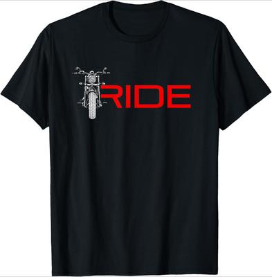 Wzór motocyklowy 100% bawełna lato Okrągły dekolt Krótki rękaw Casualowy Nadrukowany Męski T-shirt