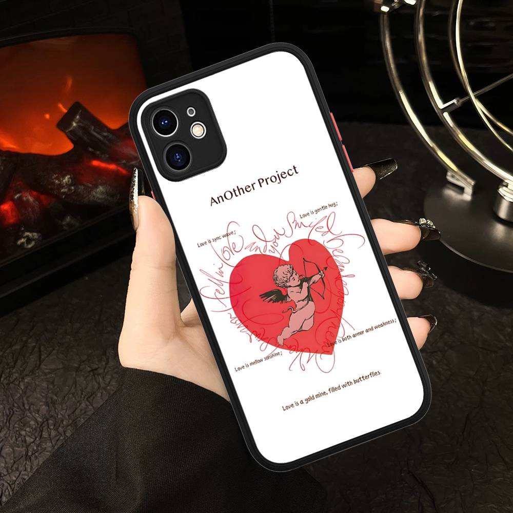 Middle Ages Retro Cupid Angel Matte Silicone Phone Cases For IPhone 16 13 15 12 11 Pro Max Plus For IPhone 14 15 Pro