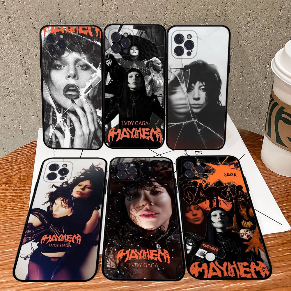 Coque de téléphone Singer L-Lady Gaga Pour IPhone 17 16 15 14 13 12 11 Pro Max Plus Mini Silicone Noir