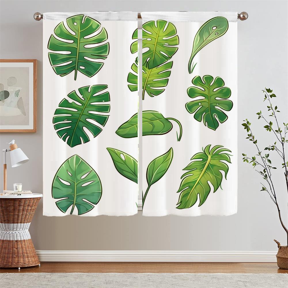 Green Plant Turtle Back Bamboo Modern Living Room Curtains for Camera Black Out Curtains Blackout Shade Curtain Tiebacks Blinds