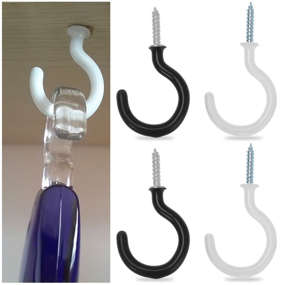 Coated Ceiling Hanger Hardware Tool Dipping Cup Hooks Kitchen Loop Peg Mug Shouldered Screws