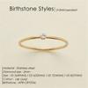 eManco Stainless Steel Birthstone Ring  Gold Color Simple Fashion Style For Women Festival Party Gift