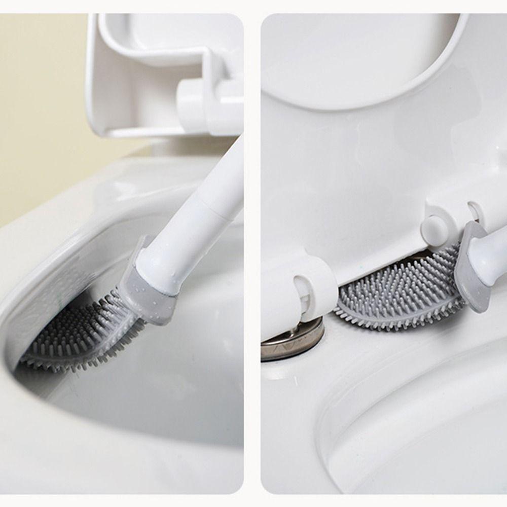 Flexible Head Silicone Cleaning Brush Wall Mounted Bathroom Brush Bathroom Artifact  WC Cleaning