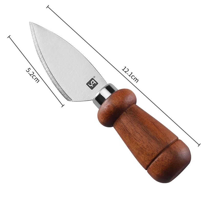 High-Quality Stainless Steel & Acacia Wood Cheese Knife and Fork Set