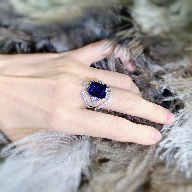 18K Gold Plated Sapphire & Diamond Ring - Luxurious, Durable, Versatile Women's Jewelry
