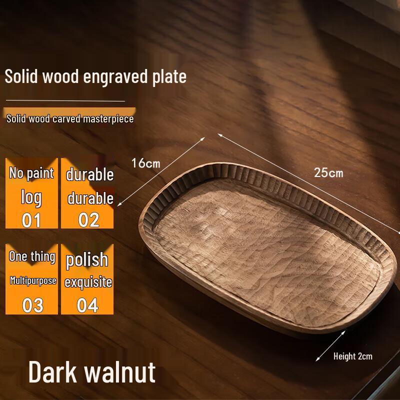 Homeglen Oval Solid Wood Serving Tray