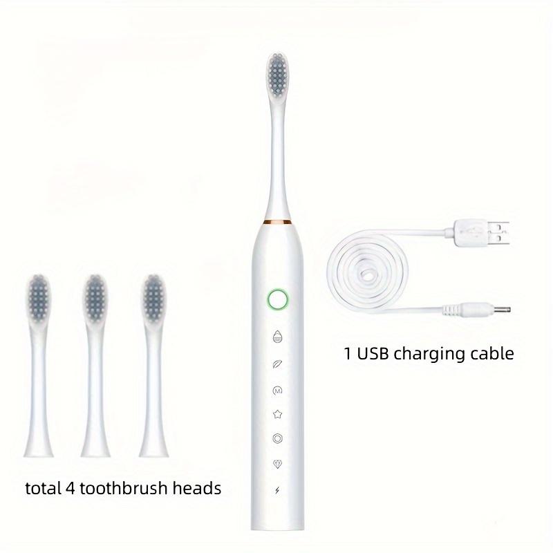 

Smart Electric Toothbrush With 6 Modes- Effectively Cleans Teeth&Gums,Rechargeable USB Electric Toothbrush With Replacement Head белый