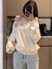 Korean Style Off-Shoulder Long-Sleeve Casual Sweatshirt for Women - Spring, Autumn, Winter Trend