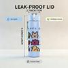 1PC Cute Animal Doodle Pattern 750ml Color Plastic Sports Water Bottle Leakproof Flip Straw Lid Suitable for Sports Office Home Use