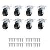 8/1/1Pcs 1/1.11/1.1/1inch PVC Furniture Caster Wear Resistant Mute Universal Heavy Trolley Wheels 161 Degrees Swivel Castor