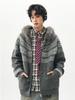 Men's Winter Hooded Fur Collar Cardigan - Ethnic Print, Retro Casual Knit Jacket