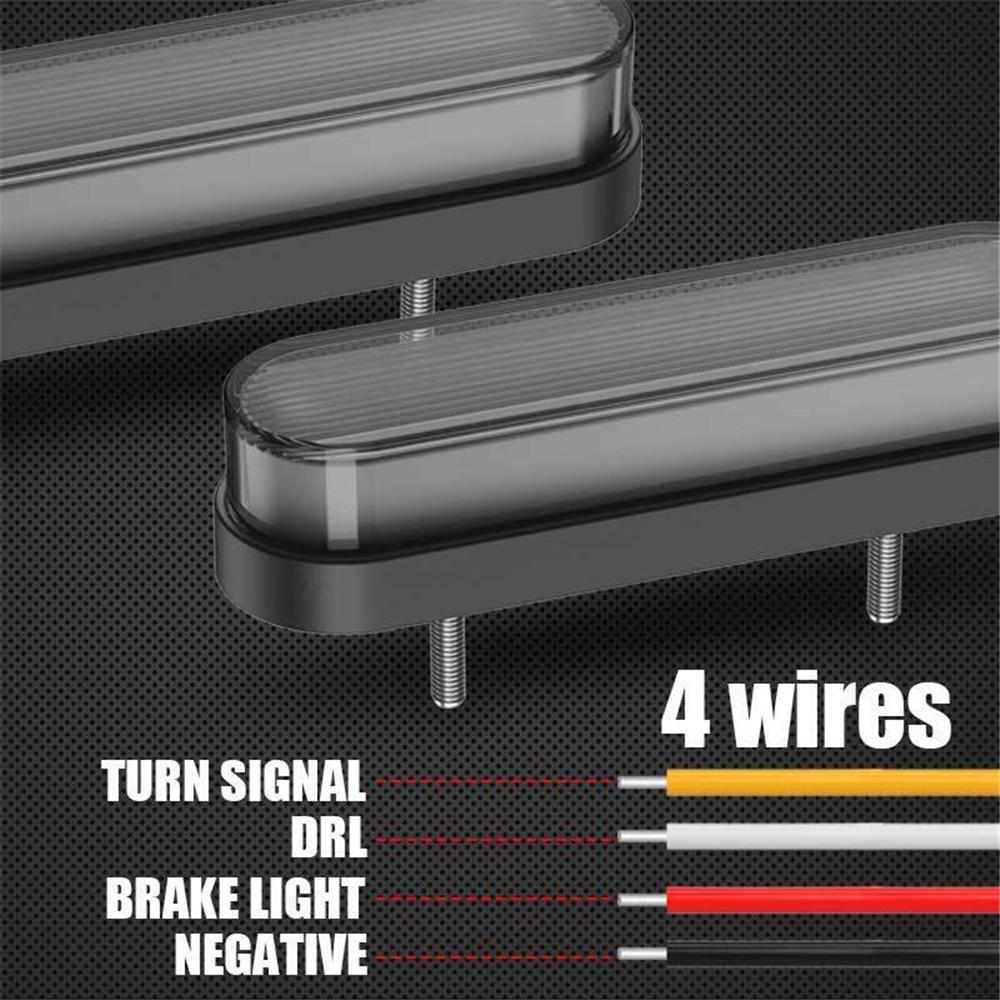 2x Car Truck Trailer DRL LED Light Bar Brake Flowing Turn Signal Stop Tail Strip