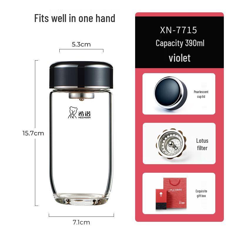 Ceno Men s Portable Borosilicate Glass Water Bottle