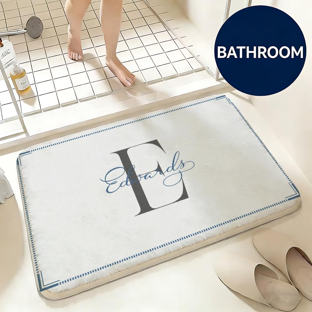 Family Initial Floor Mat Non-Slip Absorbent Doormat Bathroom Bedroom Home Decor Rug