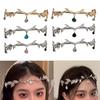 Sparkling Rhinestones Tassels Headbands with Leaf and Teardrop Design for Women Adjustable Size Lightweight Hair Accessory