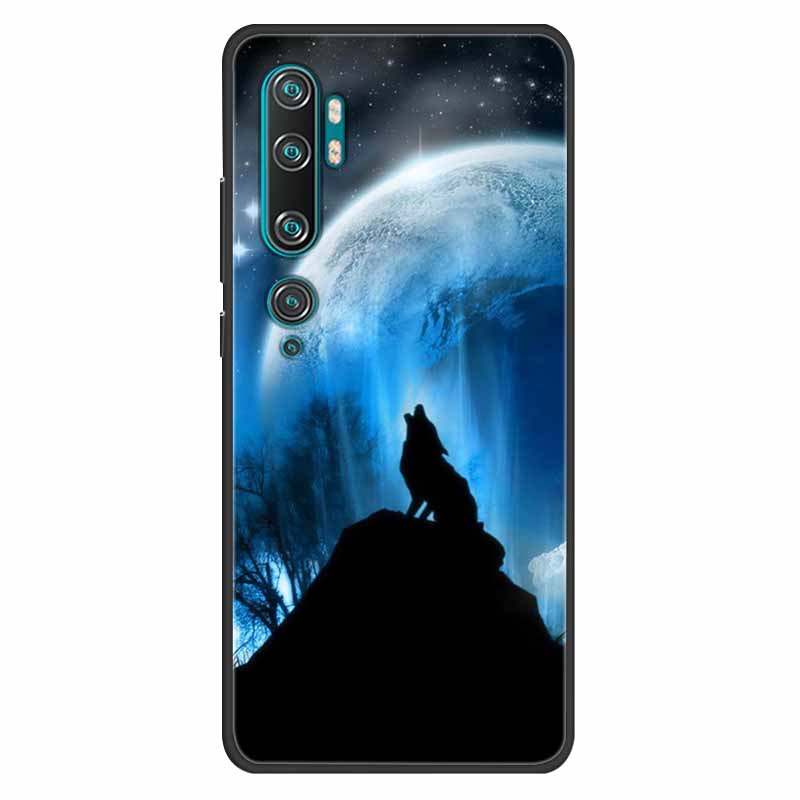 For Xiaomi Mi Note 10 Case Silicone Soft Owl Lion TPU Fashion Back Cover For Xiaomi Mi Note10 Cases Protective Printed Covers
