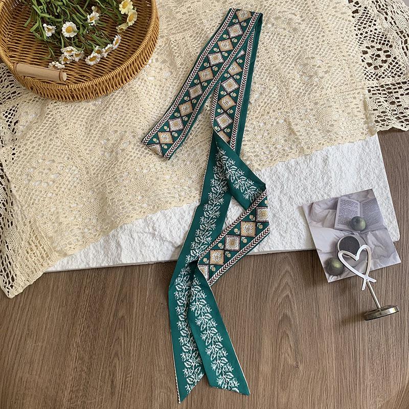 Double-layer polka dot silk scarf, high-end versatile small scarf, fashion headscarf, headband, hair tie, decorative belt.