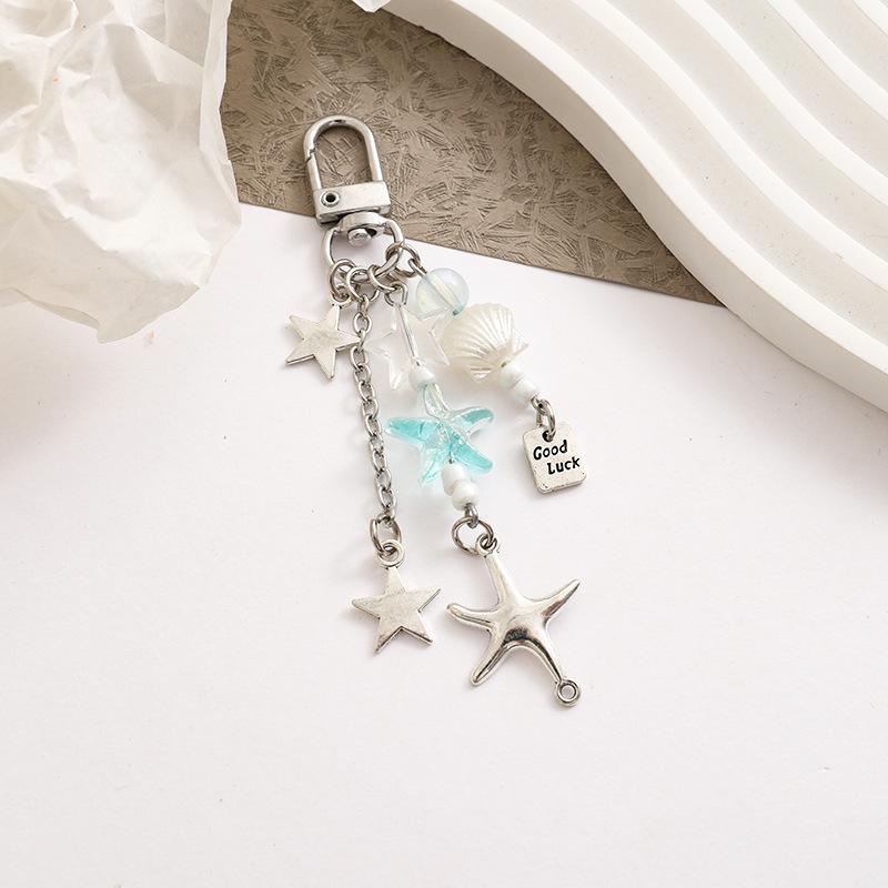 INS Style Phone Case DIY Charm Leopard Fur Ball Keychain Pearl Heart Beaded Pendant Decoration Backpack