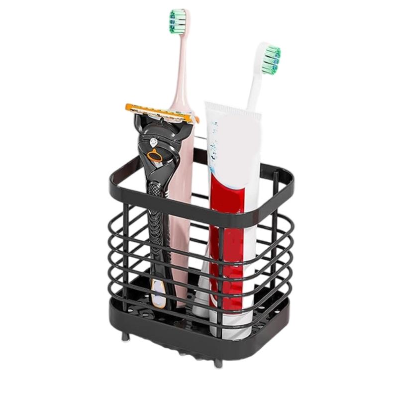 Nodrill Bathroom Organizer Rack Stainless Steel Toothbrush Holder with Strong Adhesive Hold Razors and Bath Essential