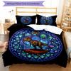 Glass Dinosaur Fantasy Pattern Bedding,Quilt Set Quilt Cover Pillowcase Home Birthday Gift (1 * Duvet Cover + 2 * Pillowcase, Without Core)