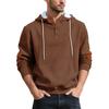 Men's Casual Loose Fit Hooded Sweatshirt with Pattern and Elbow Long Sleeve Athletic Pullover