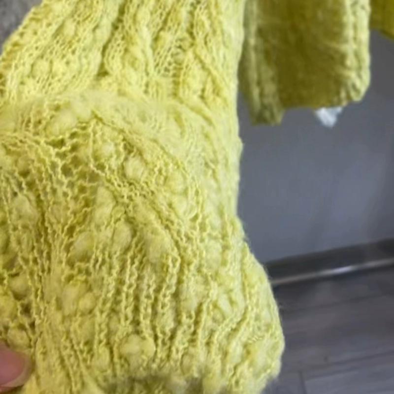 DIMANAF 2025 Sweaters Cardigan Autumn Wear Out Pullover Women Print O-Neck Sweaters Knitting Loose Pink Sweater