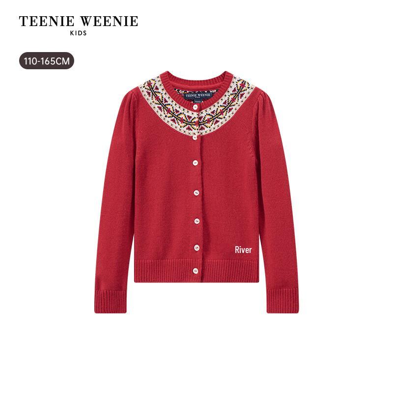 Teenie Weenie Kids' Girls' Fair Isle Knit Cardigan Sweater