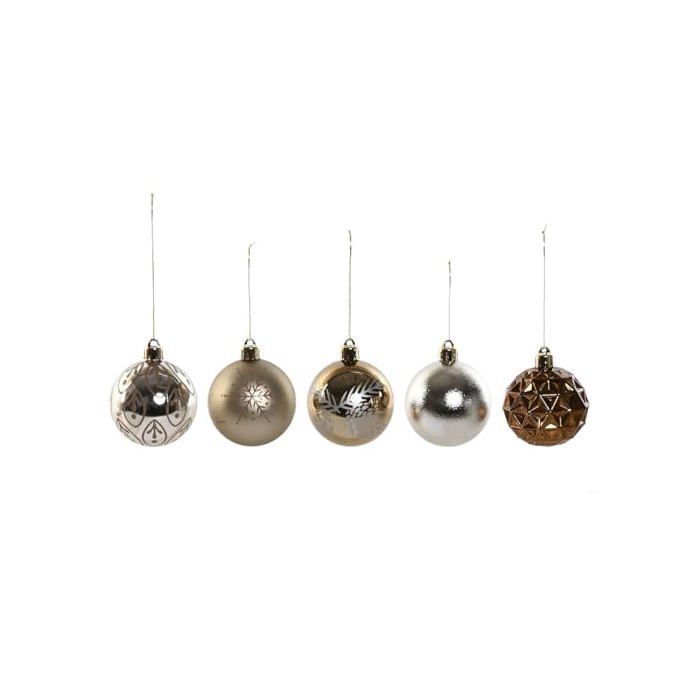 Multicoloured Christmas Baubles - Home ESPRIT - Bronze - Polyethylene - 16x16x26 Cm - 25 Pieces