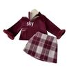 “Girls' Chinese Style Winter Coat & Skirt Set - Fleece Lined, New Year Design”