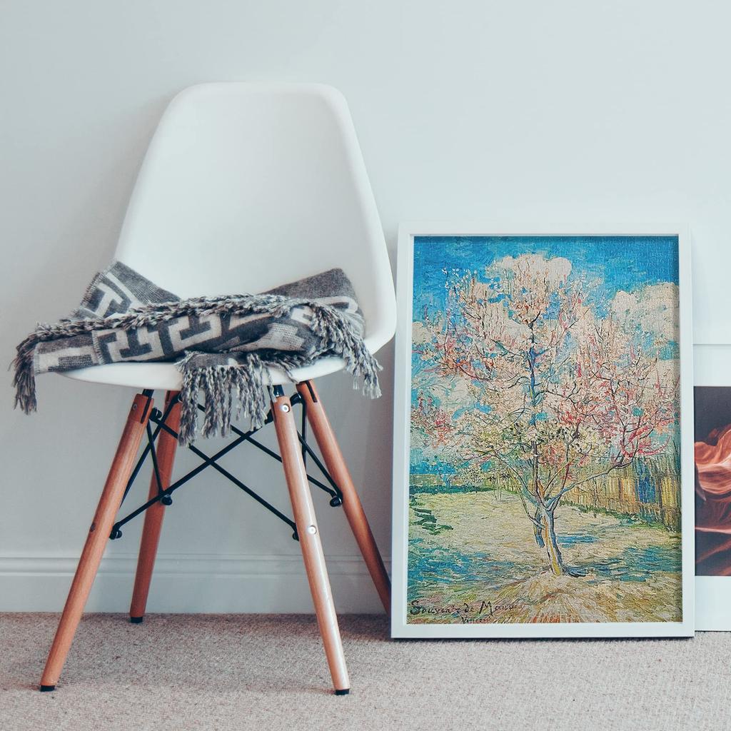 MISITU Jigsaw Puzzle 1000 Piece Puzzle Vincent Van Gogh Peach Landscape Art Painting Masterpiece Flower Tree Plant Present Birthday Christmas Stylish