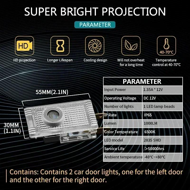 2Pcs LED Car Door Lights Welcome Light Emblem Logo Lamps For Opel Insignia A B 2009-2017 Antara 2008-2018 car accessories