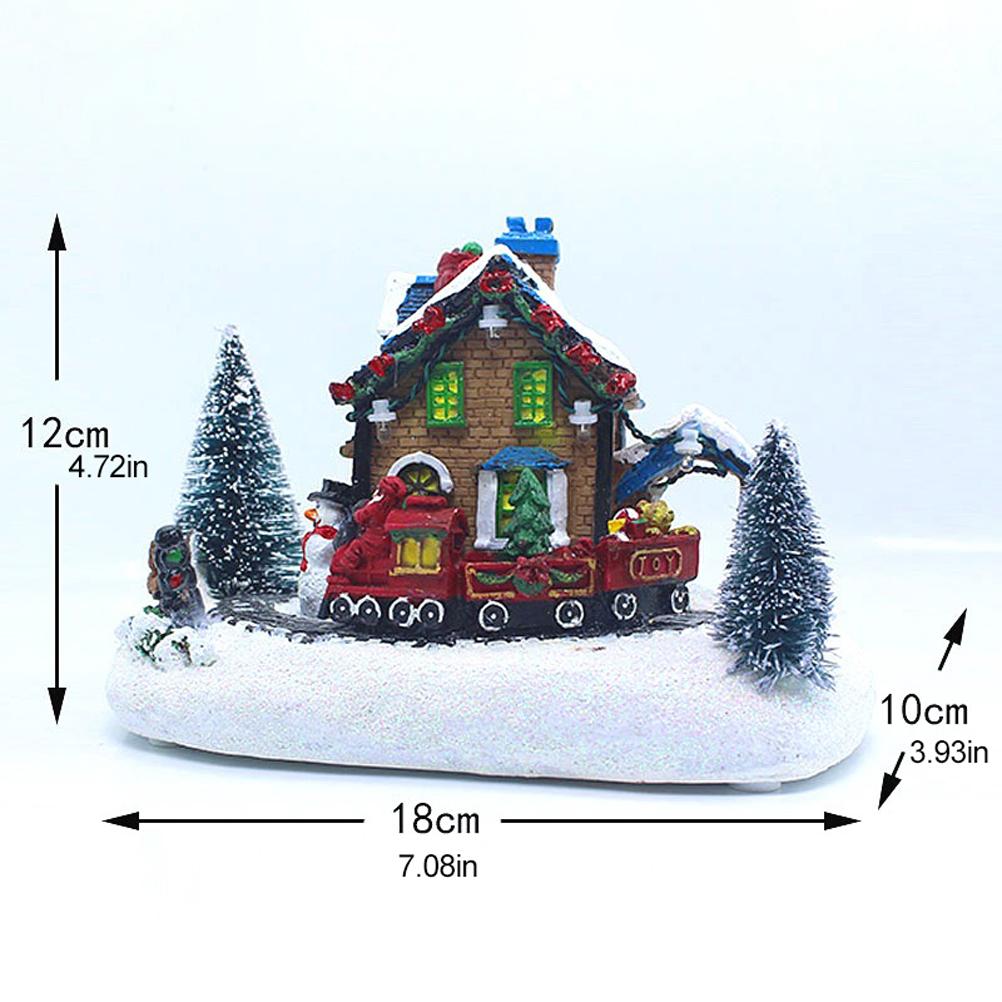 Vánoční vesnický dům s LED světlem Pryskyřičná sběratelská vánoční scéna Vesnické domky Figurka