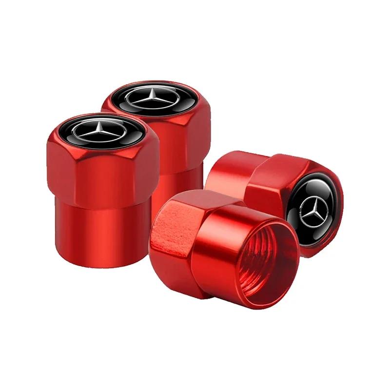 GLC GLB 4pcs Car Styling Aluminum Emblem Wheel Tire Valve Stem Air Caps for Mercedes Benz Amg W205 W211 W204 W212 W213 W203 W17