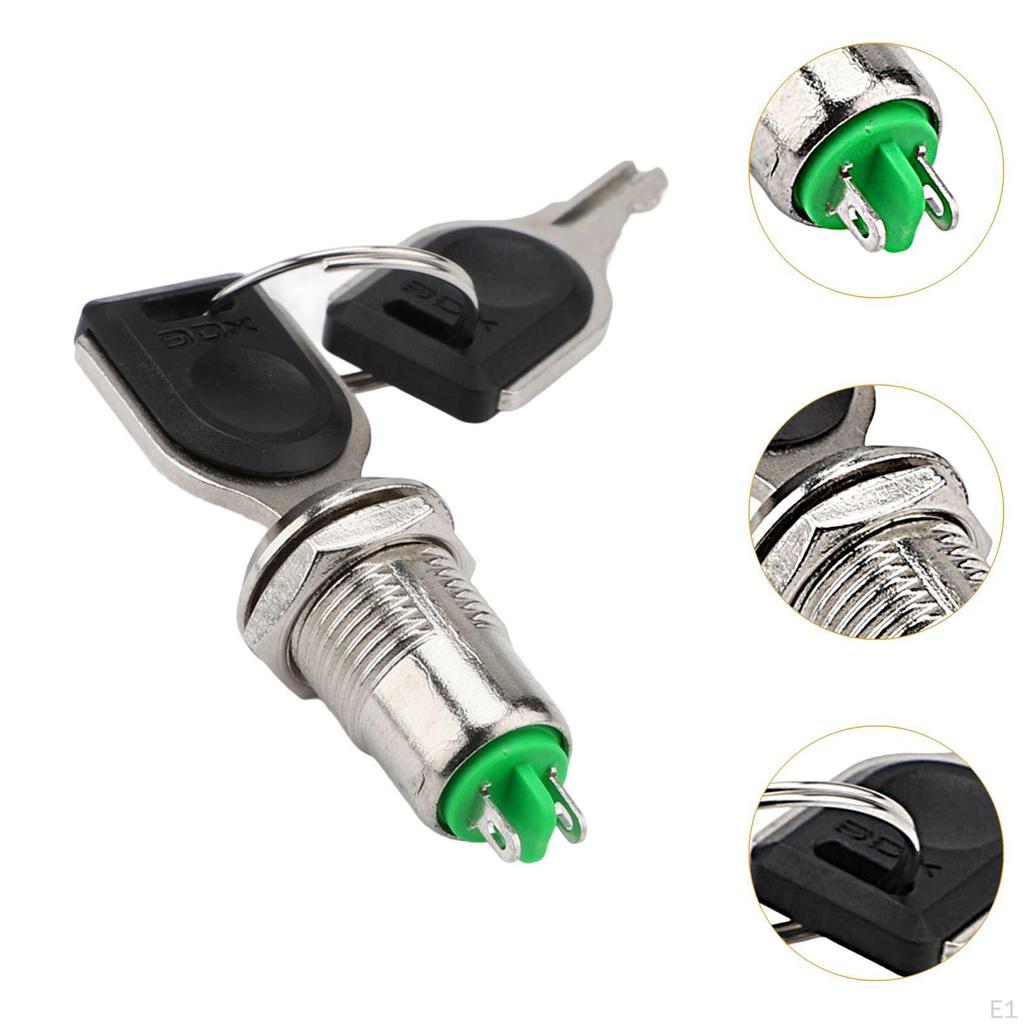 Electronic Key Switch on/Off Lock 12mm Barrel Positions with 2 Keys for Car Go Kart