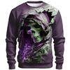 Men's 3D Printed Skull Long-sleeved T-shirt Top Retro Men's Round-neck Street T-shirt Autumn Outdoor Oversized Clothing