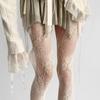Korean INS Hollowed Lace Mesh Stockings Women Pantyhose Hot Tights Japanese Lolita Retro Floral Rattan Black White Long Socks