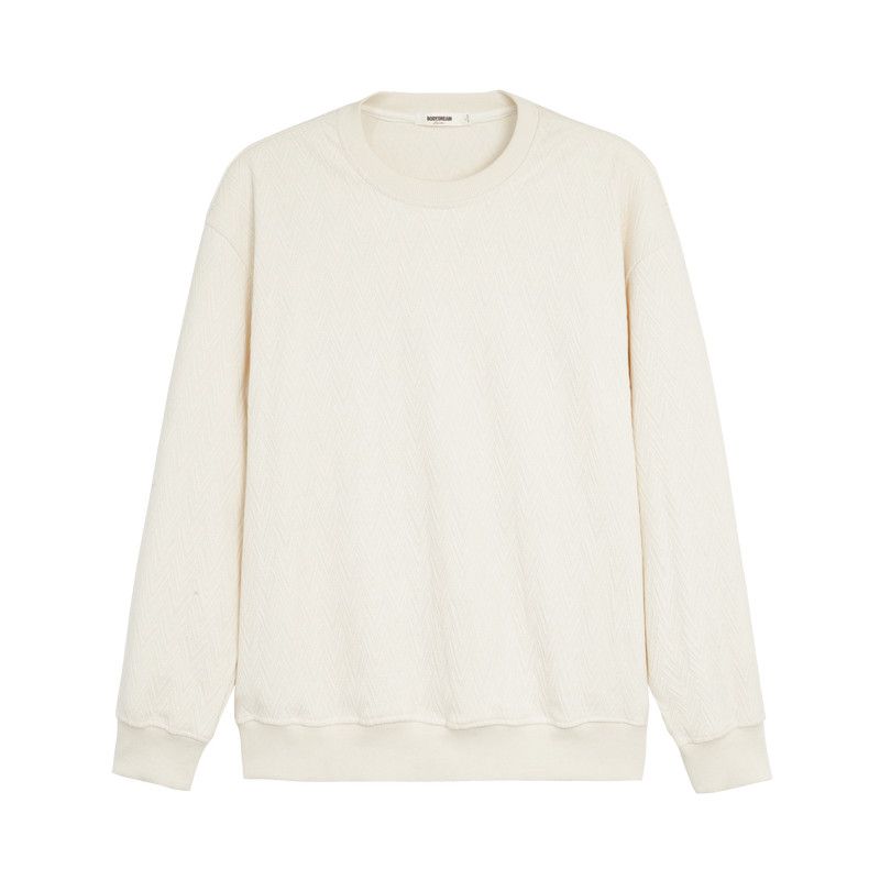 

Bodydream400G Heavyweight Sweatshirt for Men, Geekchic Old Money Style Textured Inner Layering Shirt, Long-Sleeved Top Beige XXL(95-110kg)