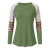 Women's  And Winter Fashion Leopard Print Striped Round Neck Long Sleeve Top