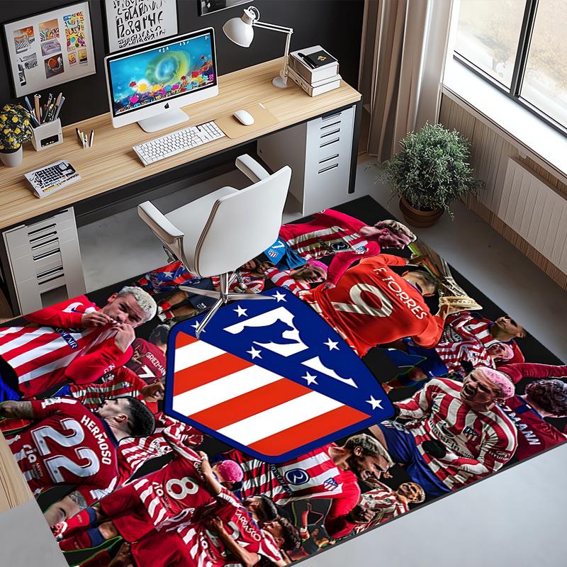 Football Club Pattern Rug, Indoor/Outdoor Mat, for Picnic, Gameroom, Bedroom, Office, Living Room, Home Decor Carpet, Birthday Gift