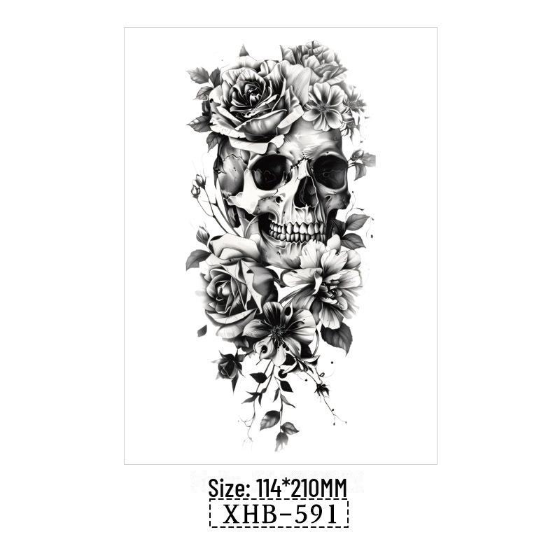 Vattentäta Svarta Djur Halvarm Tatuering Klistermärken