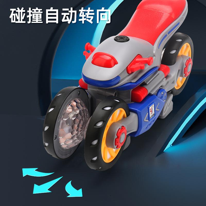 Electric Universal Deformation Motorcycle Colorful Music Light Stunt Rotating Racing Children's Toy