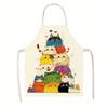 Leinen-Schürze Stapel bunter Katzen Niedlicher Tier-Print Küche Kochen Backen Geschenk für Katzenliebhaber Heimdekoration