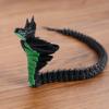 Snake Ornament, 3D Printing Poseable Snake Figure with Movable Joints Flexible Postures, Dark Themed Animal Desktop Collection Ornament