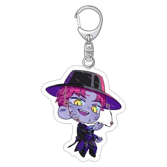Keychain Pendant 3D Idol Group Design Portable Acrylic Keychain with Metal Lobster Clasp Waterproof Scratch-Proof Key