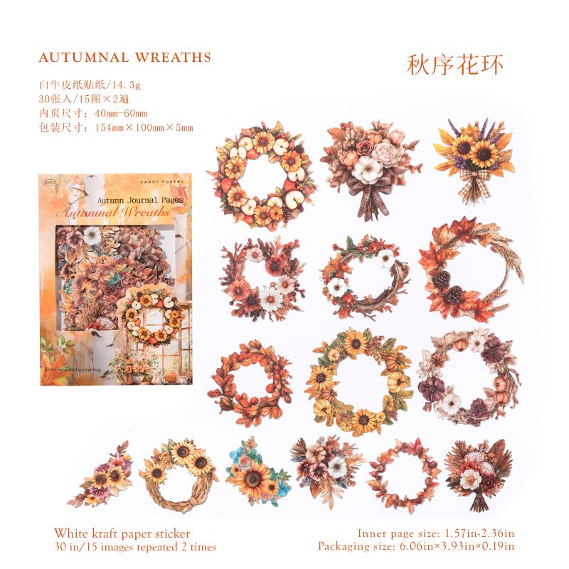 

30pcs Autumn Notes Series Creative Decoration Sticker DIY Diary Phone Case Aesthetic Scrapbook Stationery Stickers